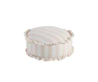 Avery stripe ruffle floor cushion, Pillow Talk