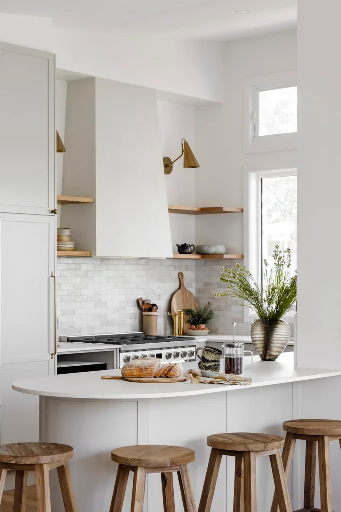 Australian style kitchen inside a holiday home on the south coast. 