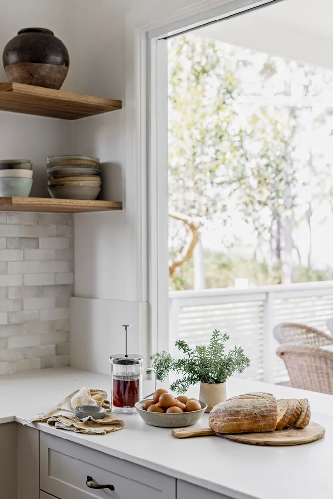 Australian style kitchen inside a holiday home on the South Coast. 
