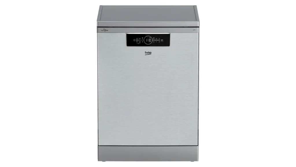 Beko freestanding dishwasher in platinum steel
