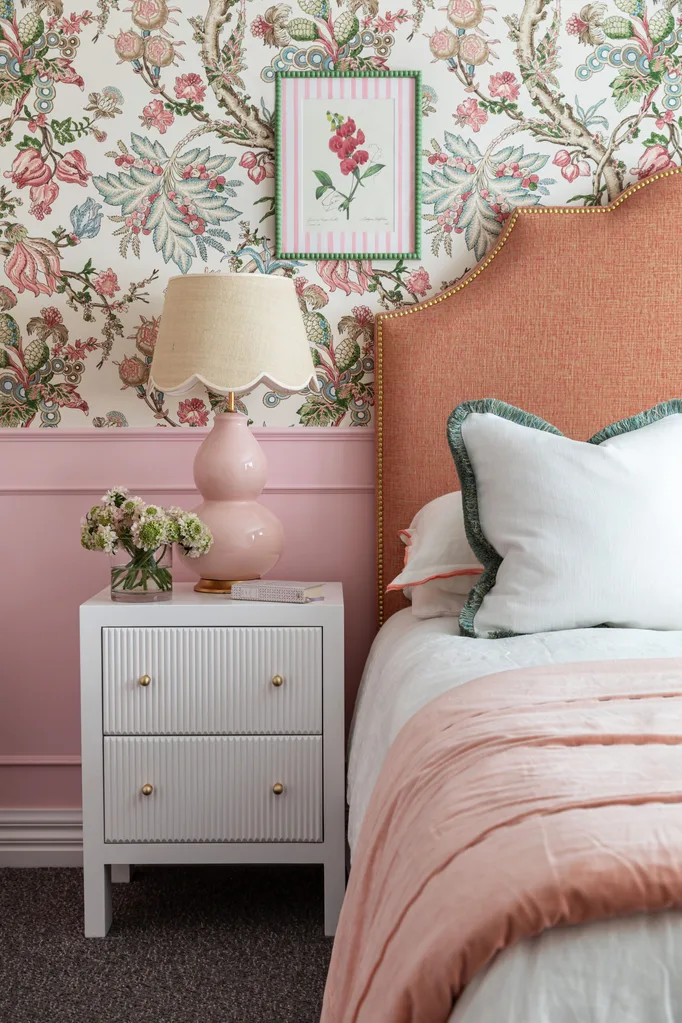 A pink bedroom for a little girl.