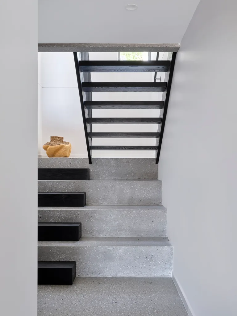 The staircase in a Canberra home. 