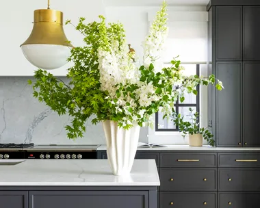 A Cape Cod style kitchen .