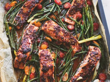 Comfort recipe: Puttanesca-style salmon traybake