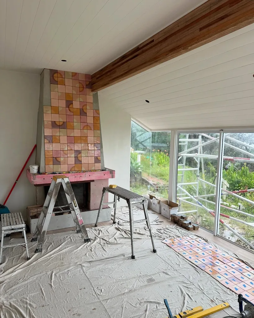 The fireplace at Matty J and Laura's place