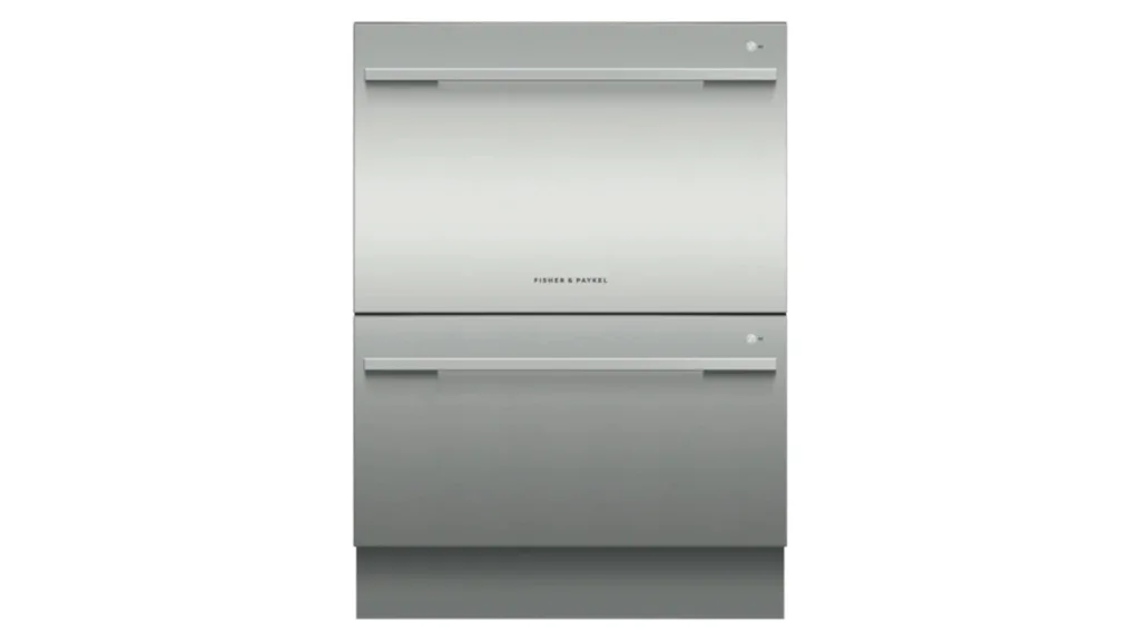 Fisher & Paykel 60cm double dishwasher drawers in stainless steel.