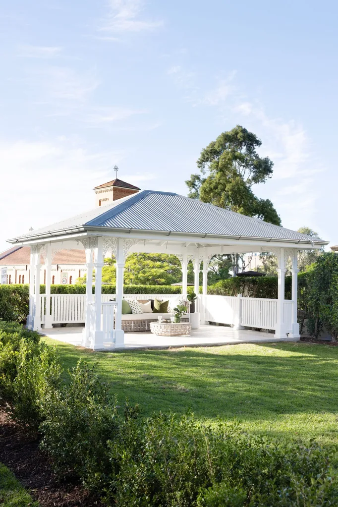 The gazebo in the garden of a historical Brisbane home.