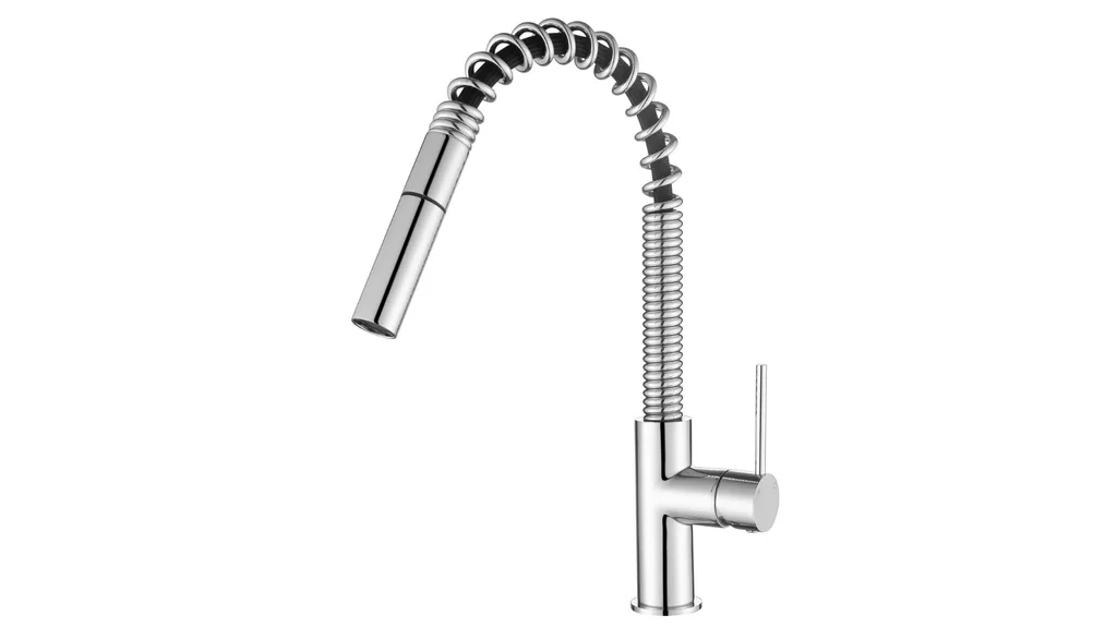 A pull out kitchen mixer tap in Chrome
