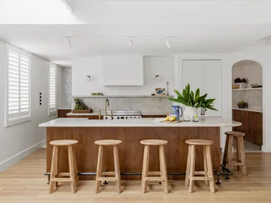 Timber flooring in a kitchen