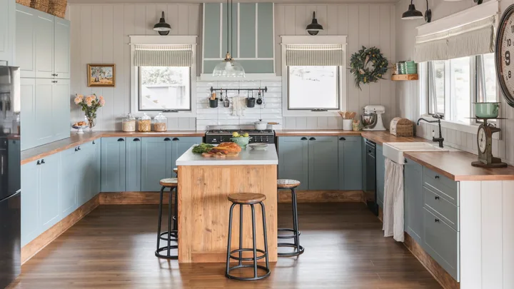 A modern farmhouse kitchen.