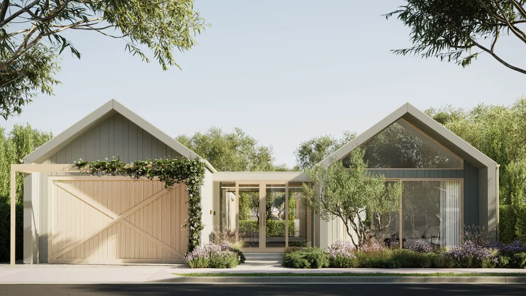 James Hardie modern farmhouse home design.