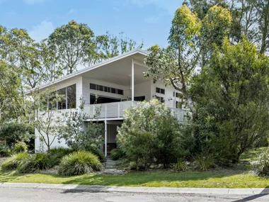 The façade of a holiday home on the South Coast of New South Wales.