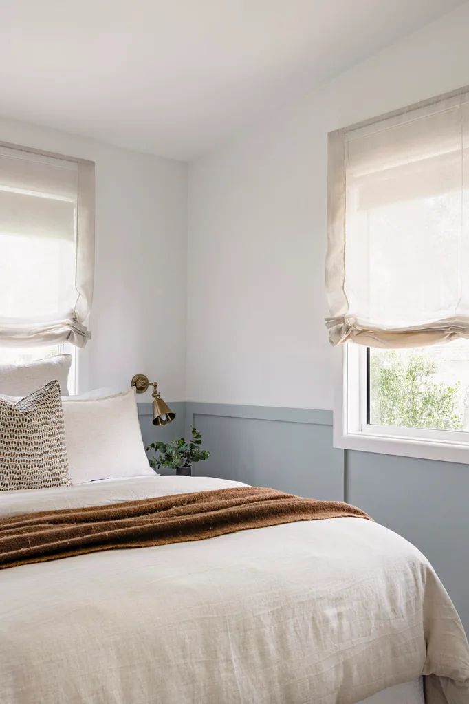 A bedroom inside a holiday home on the South Coast. 