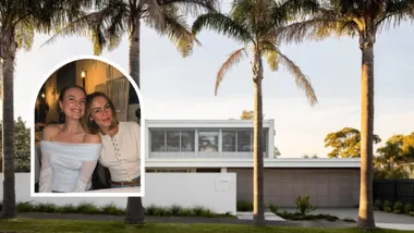 Steph Claire Smith with Laura Henshaw inset, alongside the home Steph sold in 2024
