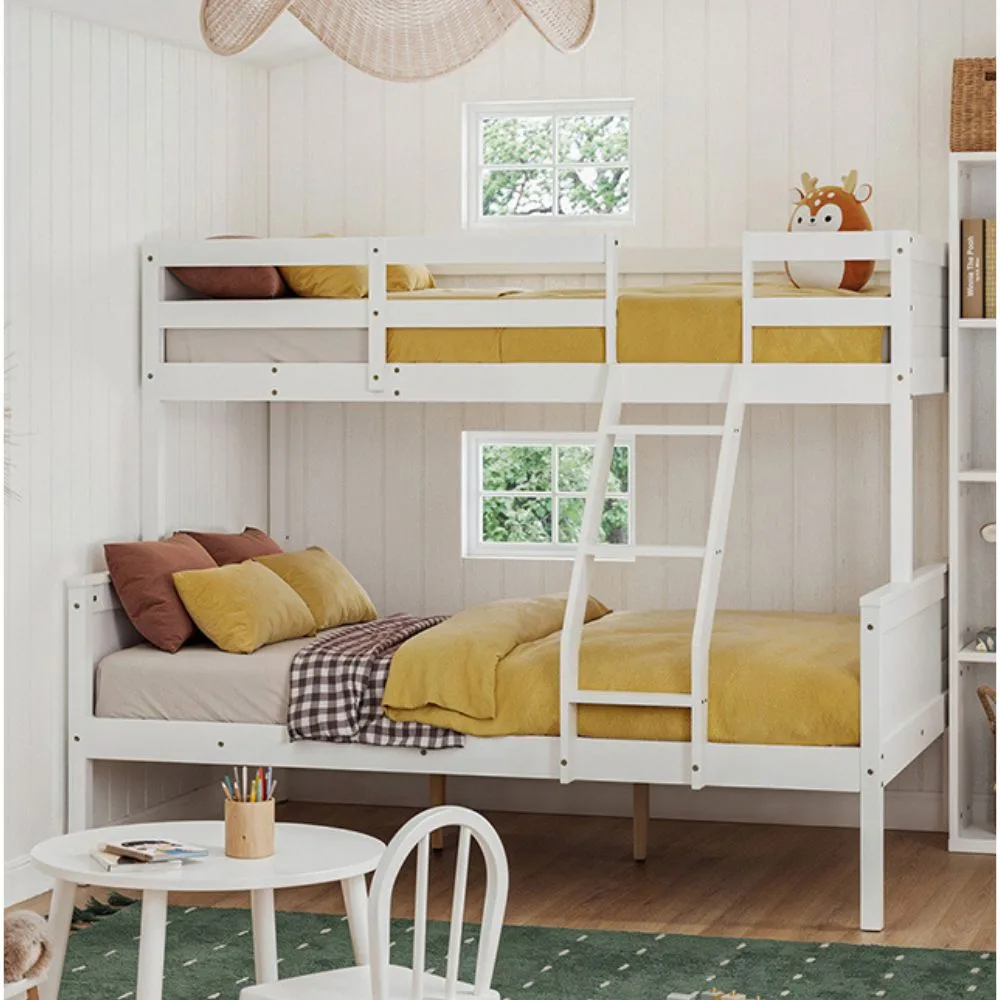 Wooden bunk beds. 