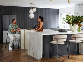 Zoe and Benji Marshall Sydney home kitchen island